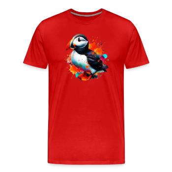 Papageitaucher - Männer Premium Bio T-Shirt - Rot - Vorne - Damien (186cm)