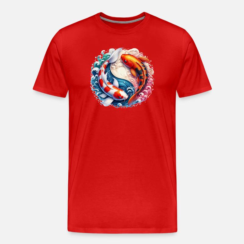 Koi-Karpfen - Männer Premium Bio T-Shirt - Rot