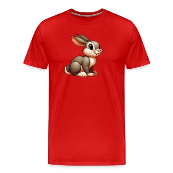 Lapin - T-shirt bio Premium Homme - rouge - Devant - Damien (186cm)