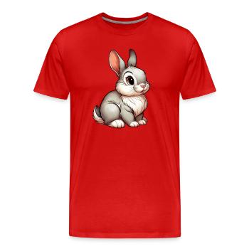 Lapin - T-shirt bio Premium Homme - rouge - Devant - Damien (186cm)