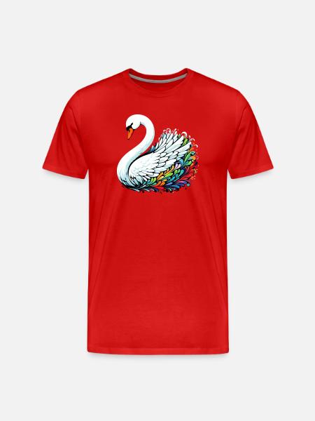 Swan - Men's Premium Organic T-Shirt - red