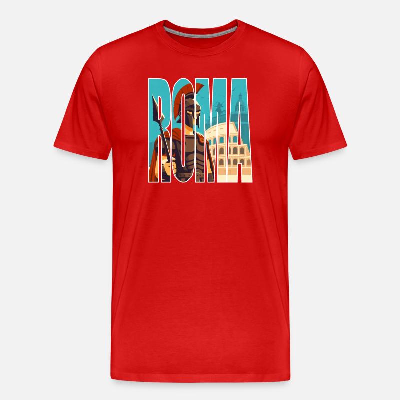 ROMA - Männer Premium Bio T-Shirt - Rot