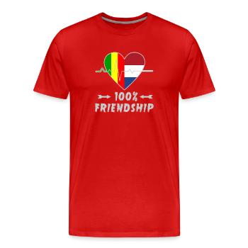 Mali and the Netherlands 100% friendship - Men's Premium Organic T-Shirt - red - Front - Damien (186cm)