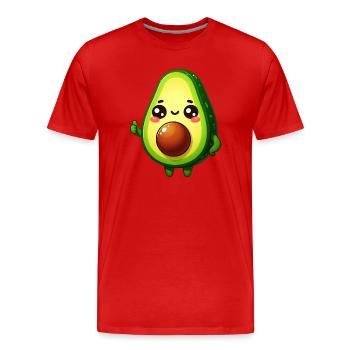 Avocado - Männer Premium Bio T-Shirt - Rot - Vorne - Damien (186cm)