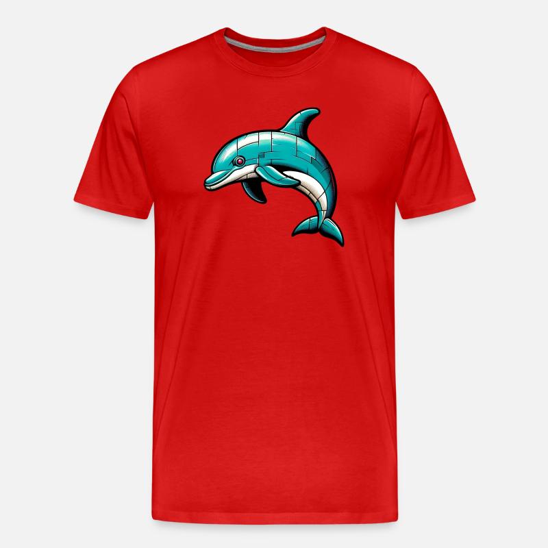 Delfin - Männer Premium Bio T-Shirt - Rot