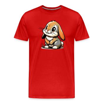 Lapin - T-shirt bio Premium Homme - rouge - Devant - Damien (186cm)