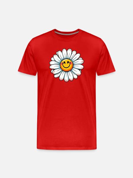 Gänseblümchen - Männer Premium Bio T-Shirt - Rot