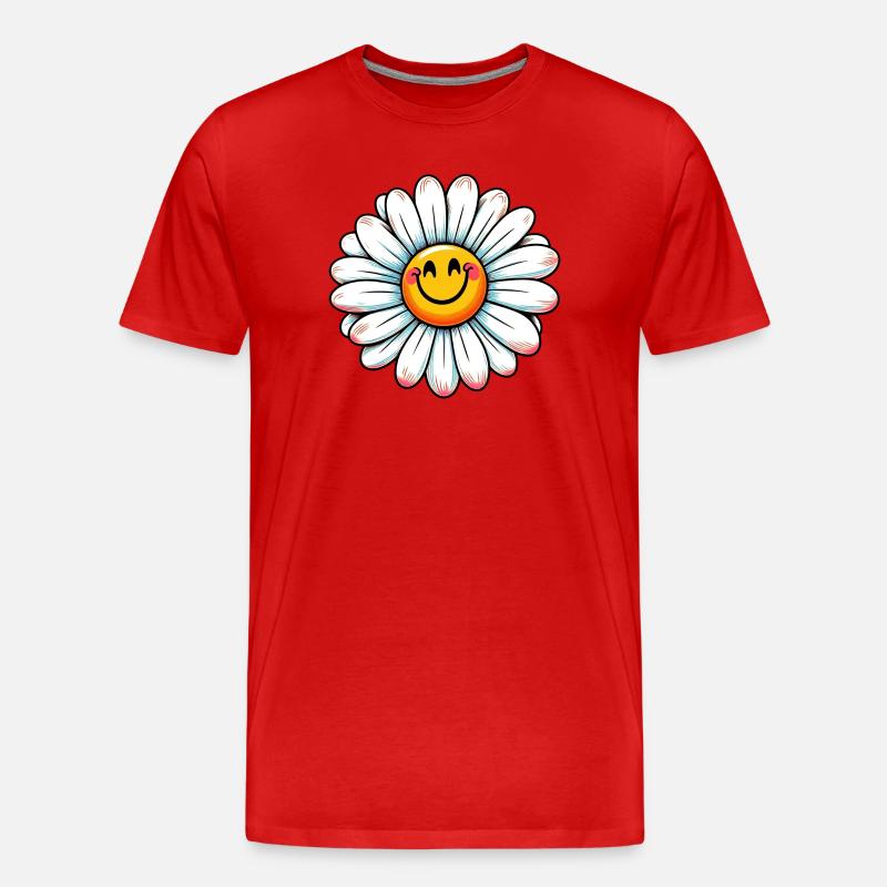 Gänseblümchen - Männer Premium Bio T-Shirt - Rot