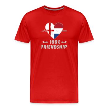 L'Angleterre et les Pays-Bas : amitié à 100 % - T-shirt bio Premium Homme - rouge - Devant - Damien (186cm)
