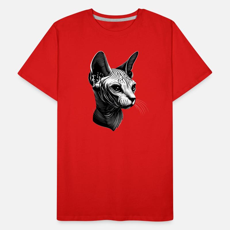 Chat Sphynx Chat Sphynx Chat Canadien Mignon Sphinx T-shirt bio Premium Homme