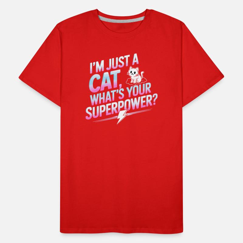 Conception de citation de dessin animé de chat stimulant T-shirt bio Premium Homme