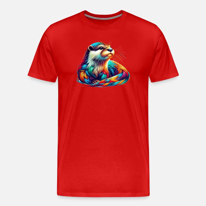 Otter - Männer Premium Bio T-Shirt - Rot