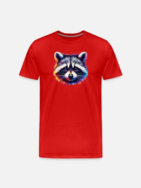 Raccoon - Men's Premium Organic T-Shirt - red