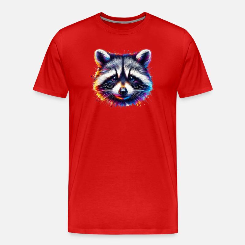 Waschbär - Männer Premium Bio T-Shirt - Rot