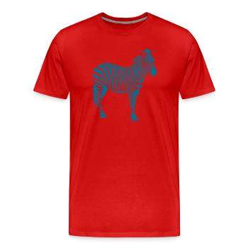 Zebra - Men's Premium Organic T-Shirt - red - Front - Damien (186cm)