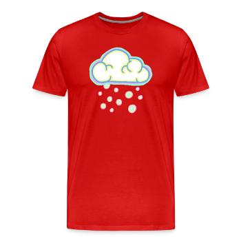 nuage pastel et neige - T-shirt bio Premium Homme - rouge - Devant - Damien (186cm)