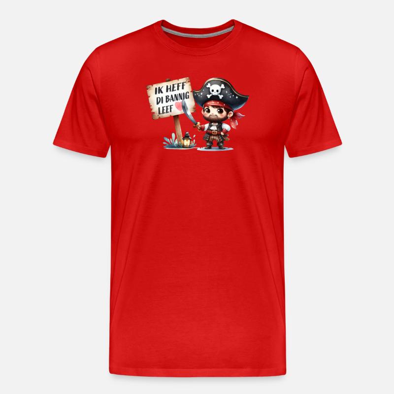Ich liebe dich - Männer Premium Bio T-Shirt - Rot
