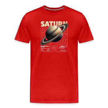 Détails de la Saturne - T-shirt bio Premium Homme - rouge - Devant - Damien (186cm)