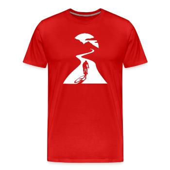 Radfahrer bei Mondschein - Männer Premium Bio T-Shirt - Rot - Vorne - Damien (186cm)