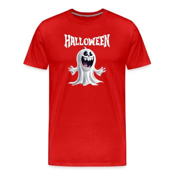 Halloween, Ghost, Celebrate Halloween - Men's Premium Organic T-Shirt - red - Front - Damien (186cm)