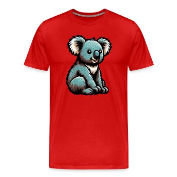 Koala - Männer Premium Bio T-Shirt - Rot - Vorne - Damien (186cm)