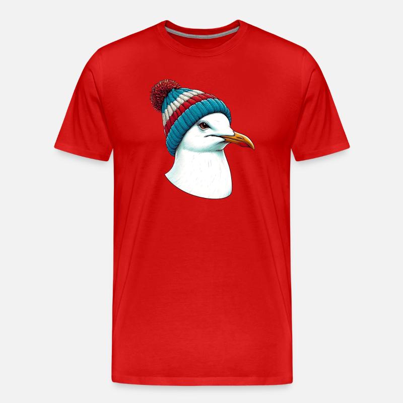 Möwe - Männer Premium Bio T-Shirt - Rot