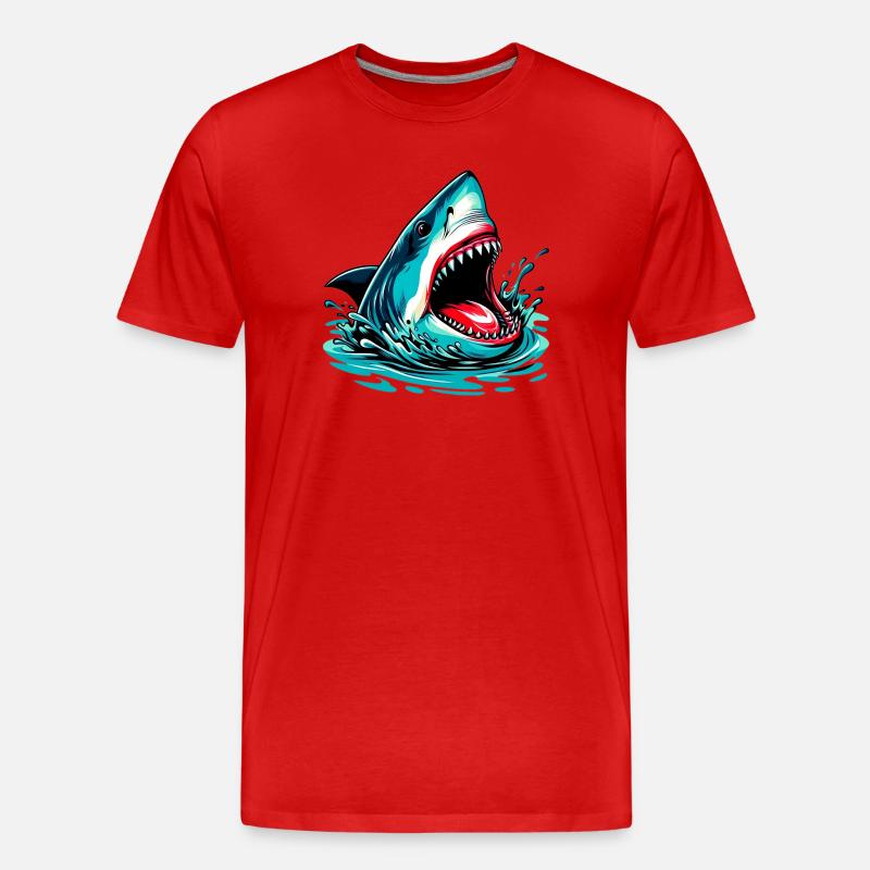 Hai - Männer Premium Bio T-Shirt - Rot