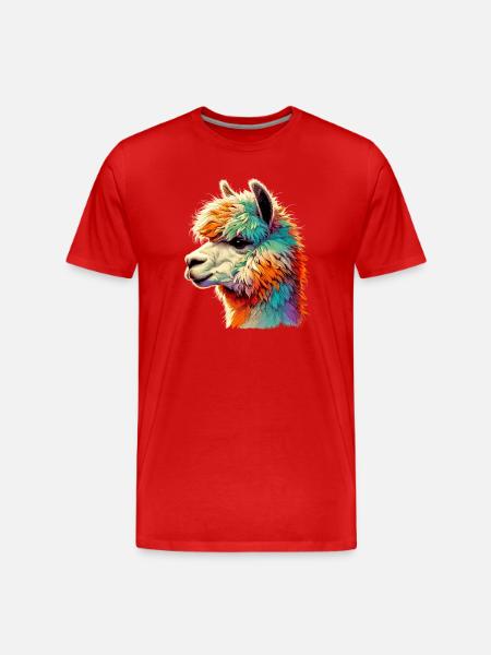 Alpaca - Men's Premium Organic T-Shirt - red