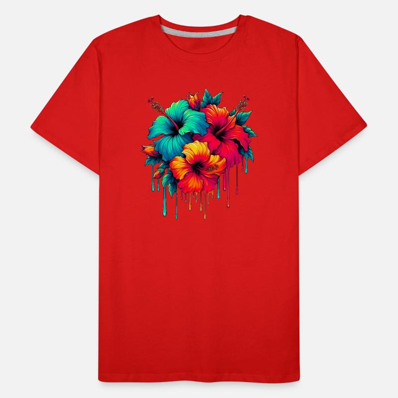 Hibiscus Flowers Men's Premium Organic T-Shirt