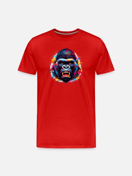 Gorilla - Männer Premium Bio T-Shirt - Rot