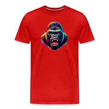Gorilla - Men's Premium Organic T-Shirt - red - Front - Damien (186cm)
