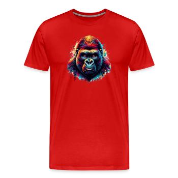 Gorilla - Männer Premium Bio T-Shirt - Rot - Vorne - Damien (186cm)