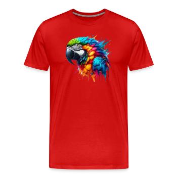Perroquet - T-shirt bio Premium Homme - rouge - Devant - Damien (186cm)