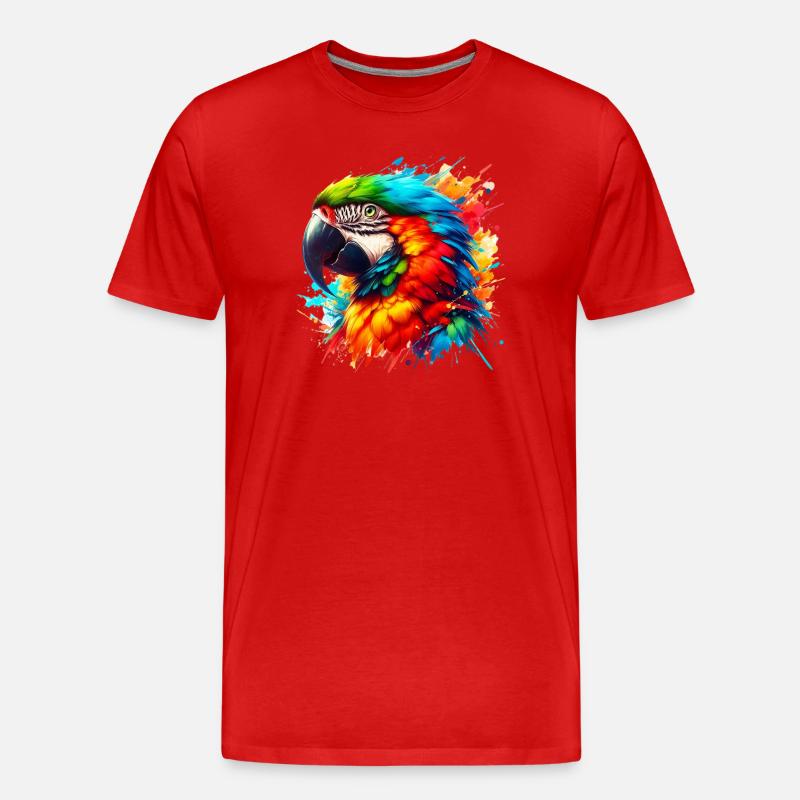 Papagei - Männer Premium Bio T-Shirt - Rot