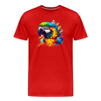 Perroquet - T-shirt bio Premium Homme - rouge - Devant - Damien (186cm)