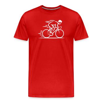 Cycle minimaliste - T-shirt bio Premium Homme - rouge - Devant - Damien (186cm)