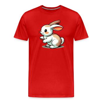 Lapin - T-shirt bio Premium Homme - rouge - Devant - Damien (186cm)
