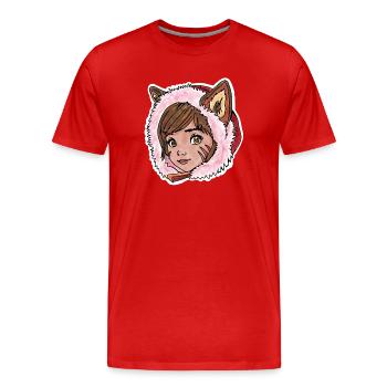 Le Petit Chaperon Rouge en petit loup - T-shirt bio Premium Homme - rouge - Devant - Damien (186cm)
