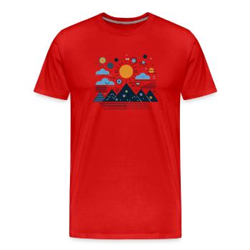 Gebirge - Männer Premium Bio T-Shirt - Rot - Vorne - Damien (186cm)
