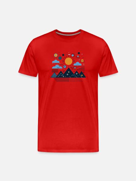 Mountains - Men's Premium Organic T-Shirt - red