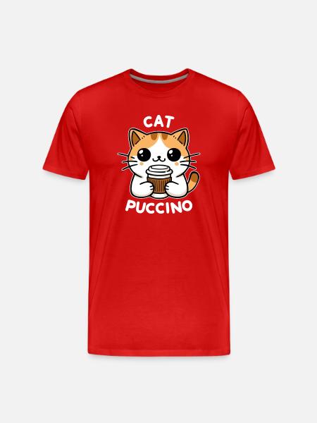 Catpuccino 2 (dark) - Men's Premium Organic T-Shirt - red