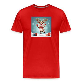 Frohe Weihnachten, frohe Feiertage; Rennes - Männer Premium Bio T-Shirt - Rot - Vorne - Damien (186cm)