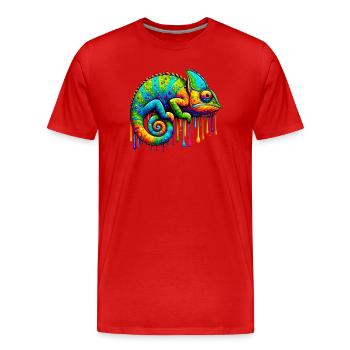 Caméléon - T-shirt bio Premium Homme - rouge - Devant - Damien (186cm)