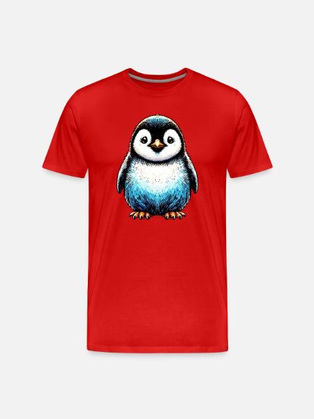 Penguin - Men's Premium Organic T-Shirt - red