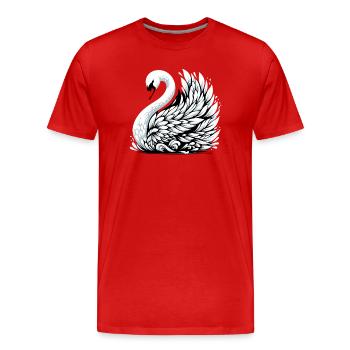 Cygne - T-shirt bio Premium Homme - rouge - Devant - Damien (186cm)