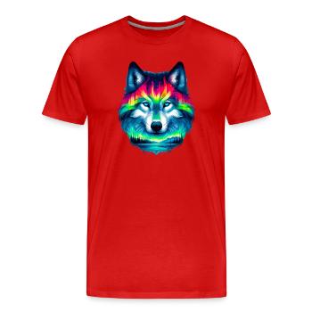 Loup - T-shirt bio Premium Homme - rouge - Devant - Damien (186cm)