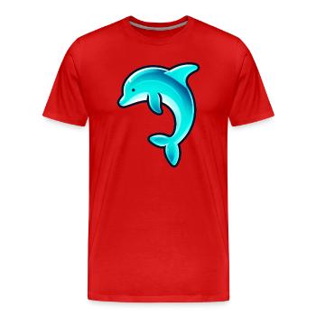 Delfin - Männer Premium Bio T-Shirt - Rot - Vorne - Damien (186cm)
