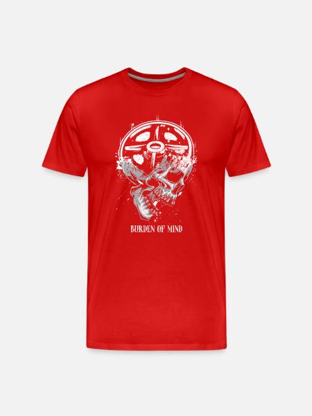 Burden of Mind Skull Wheel - Men's Premium Organic T-Shirt - red