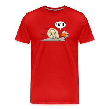 Rennschnecke - jetzt auch in orange - Männer Premium Bio T-Shirt - Rot - Vorne - Damien (186cm)