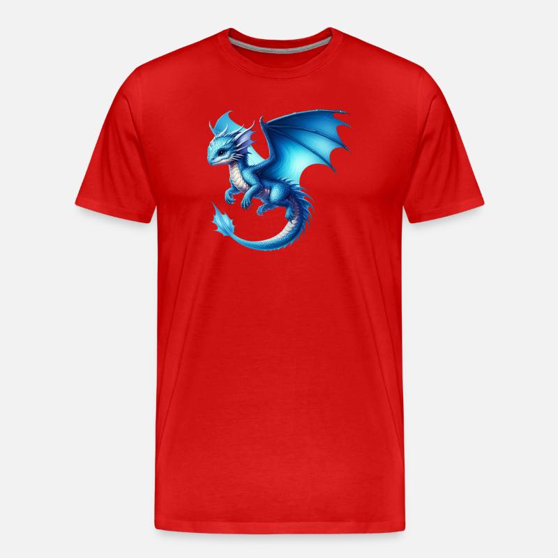 Drache - Männer Premium Bio T-Shirt - Rot